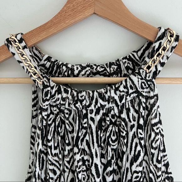 JLo Jennifer Lopez Maxi Dress Animal Print Zebra Chain Detail Small - Picture 3 of 17